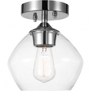Globe Contemporary Polished Chrome Semi-Flush Mount Light - 120V, 60W