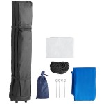 Backyard Pro Courtyard Series 10' x 10' Blue Straight Leg Aluminum Instant Pop Up Canopy Tent and Wall Kit Backyard Pro Courtyard Series 10' x 10' Blue Straight Leg Aluminum Instant Pop Up Canopy Tent and Wall Kit