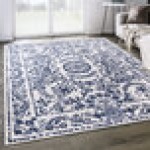 Abani Parker Collection 4' x 6' Cream / Blue Traditional Floral Medallion Area Rug Abani Parker Collection 4' x 6' Cream / Blue Traditional Floral Medallion Area Rug