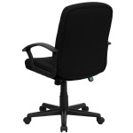 Flash Furniture GO-ST-6-BK-GG Mid-Back Black Fabric Office Chair with Nylon Arms Flash Furniture GO-ST-6-BK-GG Mid-Back Black Fabric Office Chair with Nylon Arms