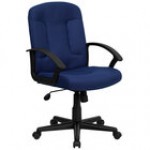 Flash Furniture GO-ST-6-BK-GG Mid-Back Black Fabric Office Chair with Nylon Arms Flash Furniture GO-ST-6-BK-GG Mid-Back Black Fabric Office Chair with Nylon Arms