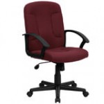 Flash Furniture GO-ST-6-BK-GG Mid-Back Black Fabric Office Chair with Nylon Arms Flash Furniture GO-ST-6-BK-GG Mid-Back Black Fabric Office Chair with Nylon Arms