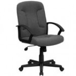 Flash Furniture GO-ST-6-BK-GG Mid-Back Black Fabric Office Chair with Nylon Arms Flash Furniture GO-ST-6-BK-GG Mid-Back Black Fabric Office Chair with Nylon Arms