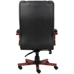 Boss B8991-C Black High Back Executive Chair with Cherry Wood Finish Boss B8991-C Black High Back Executive Chair with Cherry Wood Finish