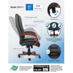 Boss B8991-C Black High Back Executive Chair with Cherry Wood Finish Boss B8991-C Black High Back Executive Chair with Cherry Wood Finish