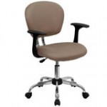 Flash Furniture H-2376-F-COF-ARMS-GG Mid-Back Coffee Mesh Office Chair with Nylon Arms and Chrome Base Flash Furniture H-2376-F-COF-ARMS-GG Mid-Back Coffee Mesh Office Chair with Nylon Arms and Chrome Base
