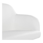 LumiSource Daniella White Faux Leather High-Back Bench with Armrests and Gold Steel Frame LumiSource Daniella White Faux Leather High-Back Bench with Armrests and Gold Steel Frame