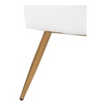 LumiSource Daniella White Faux Leather High-Back Bench with Armrests and Gold Steel Frame LumiSource Daniella White Faux Leather High-Back Bench with Armrests and Gold Steel Frame
