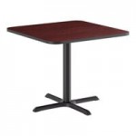 Lancaster Table & Seating Mahogany Finish Wood Ladder Back Chair with Taupe Vinyl Seat - Assembled