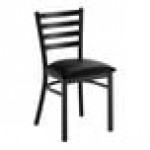 Lancaster Table & Seating Boomerang Black Finish Chair with Black Vinyl Seat and Driftwood Back - Unassembled Lancaster Table & Seating Boomerang Black Finish Chair with Black Vinyl Seat and Driftwood Back - Unassembled