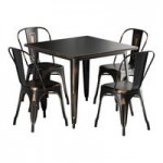 Lancaster Table & Seating Alloy Pearl White Indoor Cafe Chair with Walnut Wood Seat Lancaster Table & Seating Alloy Pearl White Indoor Cafe Chair with Walnut Wood Seat