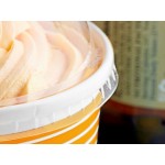 Choice 16 oz. Orange Paper Frozen Yogurt / Food Cup with Dome Lid - 50/Case