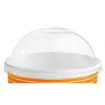 Choice 16 oz. Orange Paper Frozen Yogurt / Food Cup with Dome Lid - 50/Case