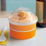 Choice 16 oz. Orange Paper Frozen Yogurt / Food Cup with Dome Lid - 50/Case