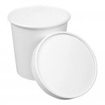 Choice 1 Pint White Paper Double-Wall Frozen Yogurt / Food Cup with Paper Lid - 250/Case Choice 1 Pint White Paper Double-Wall Frozen Yogurt / Food Cup with Paper Lid - 250/Case