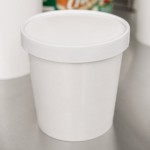 Choice 1 Pint White Paper Double-Wall Frozen Yogurt / Food Cup with Paper Lid - 250/Case Choice 1 Pint White Paper Double-Wall Frozen Yogurt / Food Cup with Paper Lid - 250/Case