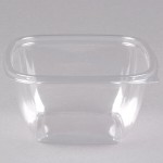 Sabert 15016B500 Bowl2 16 oz. Clear PET Square Deli / Catering Bowl - 500/Case