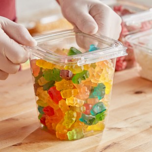 Inline Plastics Safe-T-Fresh 32 oz. Tamper-Resistant, Tamper-Evident Square Hinged Container with Flat Lid - 240/Case Inline Plastics Safe-T-Fresh 32 oz. Tamper-Resistant, Tamper-Evident Square Hinged Container with Flat Lid - 240/Case