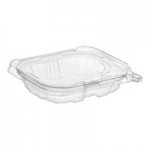Choice TamperSafe 24 oz. Tamper-Resistant, Tamper-Evident Clear PET Plastic Bowl with Hinged Dome Lid - 150/Case Choice TamperSafe 24 oz. Tamper-Resistant, Tamper-Evident Clear PET Plastic Bowl with Hinged Dome Lid - 150/Case