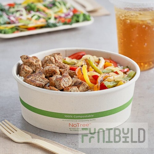 World Centric 42 oz. NoTree Compostable Wide Bio Lined Paper Food Cup - 300/Case