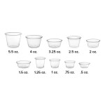 Choice 1.25 oz. Clear Plastic Shot Glass / Souffle Cup / Portion Cup - 100/Pack