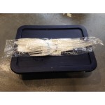 Choice Medium Weight Black Wrapped Polypropylene Plastic Cutlery Set with Napkin and Salt and Pepper Packets - 500/Case