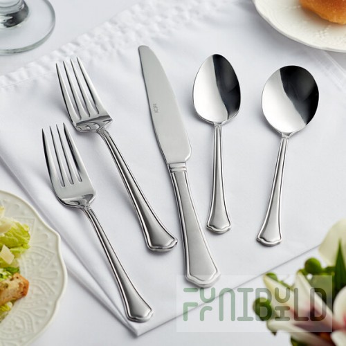 Acopa Sienna 18/0 Stainless Steel Heavy Weight Flatware 5 Piece Set - Sample