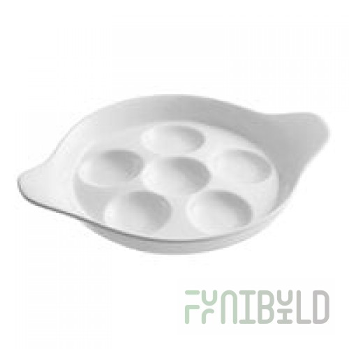 CAC ESD-5 Super White Porcelain Escargot Dish 5 1/2