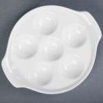 CAC ESD-5 Super White Porcelain Escargot Dish 5 1/2