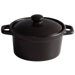 Acopa Keystone 8 oz. Caldera Stoneware Mini Casserole Dish with Lid - 6/Case