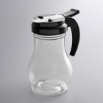 Vollrath 1414-02 Dripcut® 16 oz. Clear Polycarbonate Teardrop Syrup Server with Red Top Vollrath 1414-02 Dripcut® 16 oz. Clear Polycarbonate Teardrop Syrup Server with Red Top