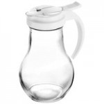 Vollrath 1414-02 Dripcut® 16 oz. Clear Polycarbonate Teardrop Syrup Server with Red Top Vollrath 1414-02 Dripcut® 16 oz. Clear Polycarbonate Teardrop Syrup Server with Red Top