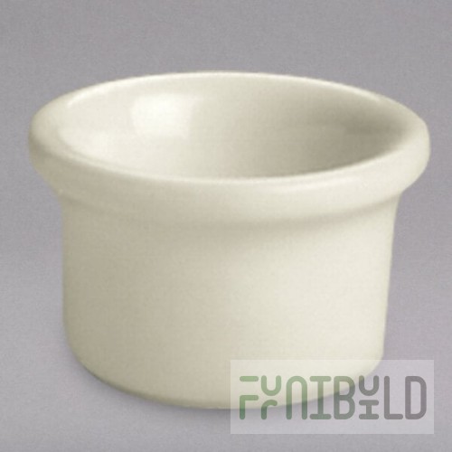 Hall China from Steelite International HL3710AWHA Ivory (American White) 1 oz. Round China Ramekin - 72/Case