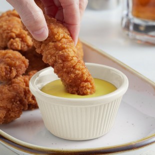 Acopa 4 oz. Bone White Fluted Melamine Ramekin - 12/Case