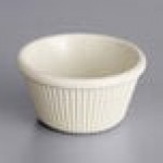 Acopa 4 oz. Bone White Fluted Melamine Ramekin - 12/Case Acopa 4 oz. Bone White Fluted Melamine Ramekin - 12/Case