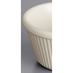 Acopa 4 oz. Bone White Fluted Melamine Ramekin - 12/Case Acopa 4 oz. Bone White Fluted Melamine Ramekin - 12/Case