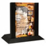 Menu Solutions WDAFR-A Black Wood Menu Holder / Tent with 4 Menu Solutions WDAFR-A Black Wood Menu Holder / Tent with 4