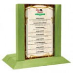 Menu Solutions WDAFR-A Black Wood Menu Holder / Tent with 4 Menu Solutions WDAFR-A Black Wood Menu Holder / Tent with 4