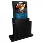 Menu Solutions WDAFR-A Black Wood Menu Holder / Tent with 4 Menu Solutions WDAFR-A Black Wood Menu Holder / Tent with 4
