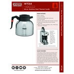 Waring WTC64 64 oz. Stainless Steel Thermal Coffee Carafe Waring WTC64 64 oz. Stainless Steel Thermal Coffee Carafe