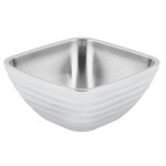 Vollrath 4763450 Double Wall Square Beehive 3.2 Qt. Serving Bowl - Pearl White