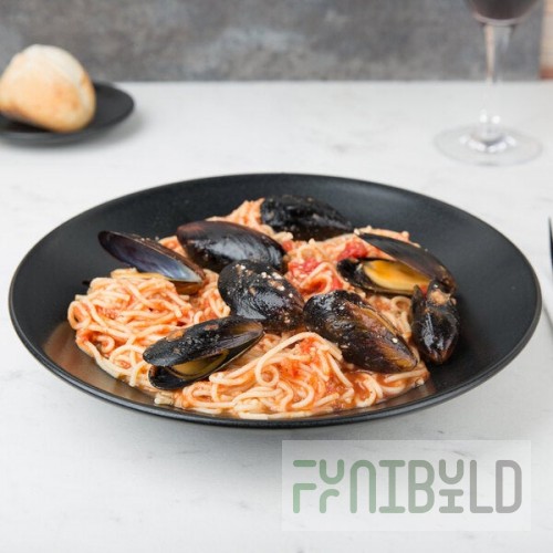 Hall China from Steelite International HL300800AFCA Foundry 48 oz. Black China Options Bowl - 12/Case