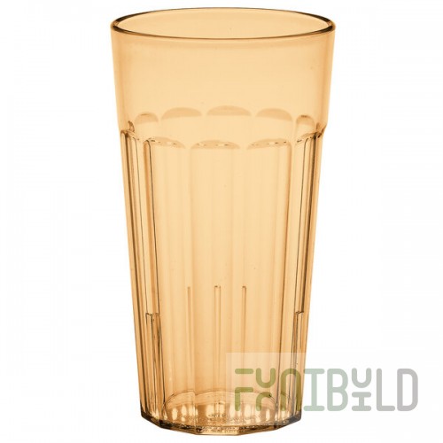 Cambro NT16153 Newport 16.4 oz. Amber Customizable SAN Plastic Tumbler - 36/Case