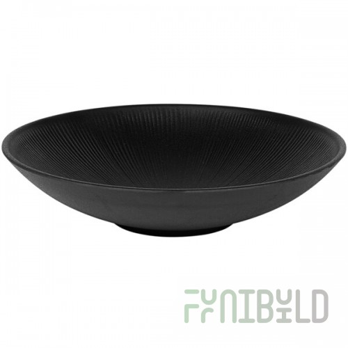 Elite Global Solutions Hermosa 86 oz. Matte Black Embossed Melamine Bowl B383120-B - 6/Case