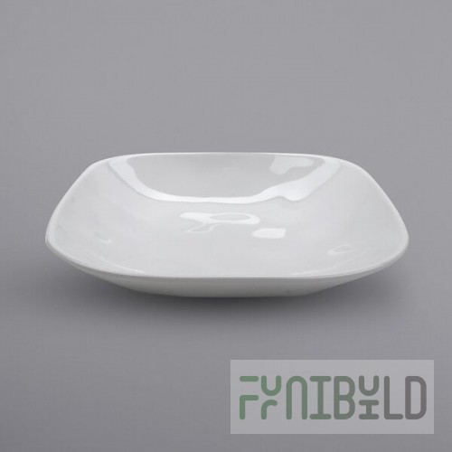 GET SB-48-AM-W Arctic Mill 1.5 Qt. White Glazed Irregular Melamine Square Bowl - 12/Case