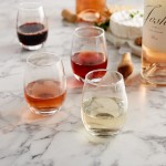 Acopa 6 oz. Customizable Stemless Wine Tasting Glass - 4/Pack