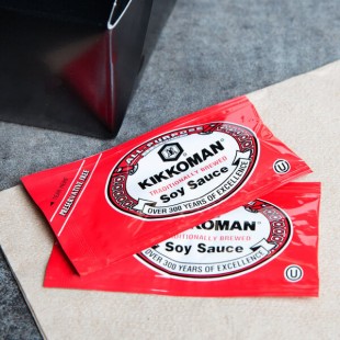Kikkoman 6 mL Preservative Free Soy Sauce Packets - 200/Case Kikkoman 6 mL Preservative Free Soy Sauce Packets - 200/Case