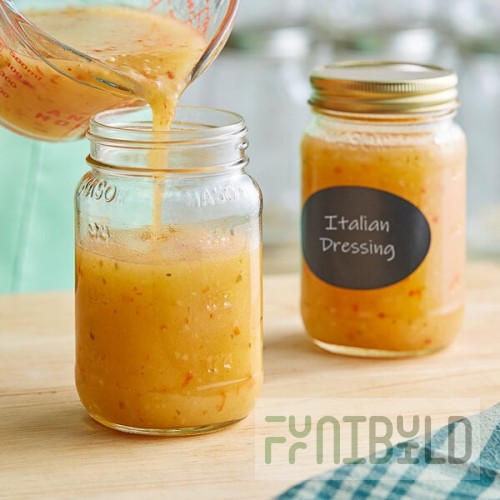 16 oz. Square Glass Mason Jar - 12/Case