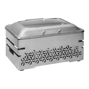 Rosseto Iris Multi-Chef 9.51 Qt. Full Size Stainless Steel Traditional Chafer with Soft-Closing Lid SK065