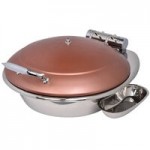 Eastern Tabletop 3964S Crown 4 Qt. Stainless Steel Square Induction / Traditional Chafer with Freedom Stand and Hinged Dome Cover Eastern Tabletop 3964S Crown 4 Qt. Stainless Steel Square Induction / Traditional Chafer with Freedom Stand and Hinged Dome Cover
